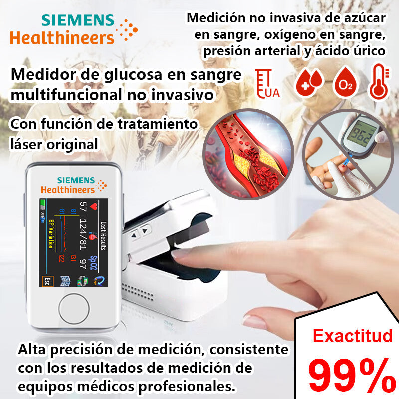 Medidor de glucosa en sangre multifuncional no invasivo + Tensiómetro electrónico