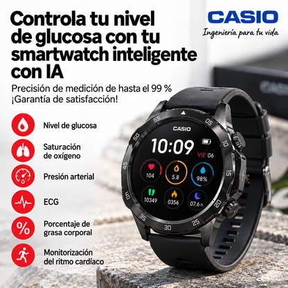 Smartwatch CASIO con funciones de seguimiento del bienestar y la actividad diaria