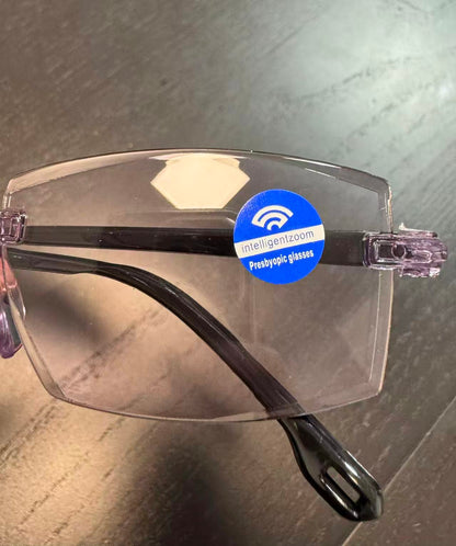 Pack de gafas antirayos azules multifocales autograduable mas funda de cuero